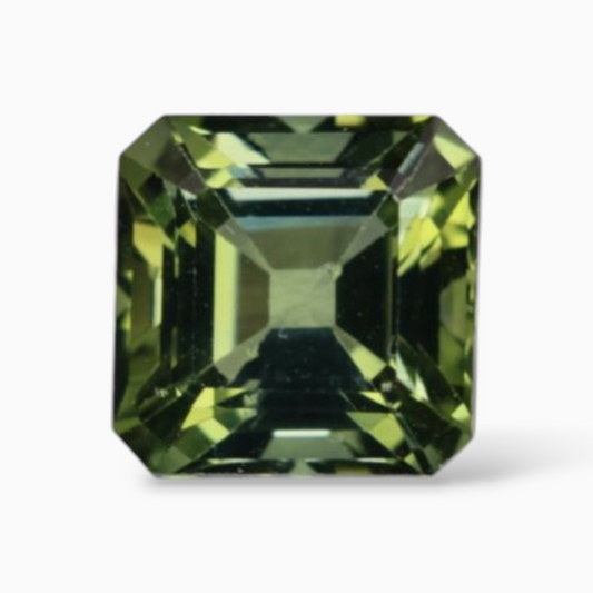 Natural Green Tourmaline Stone 3.30 Carats in Asscher Cut Shape & Size 8.1mm