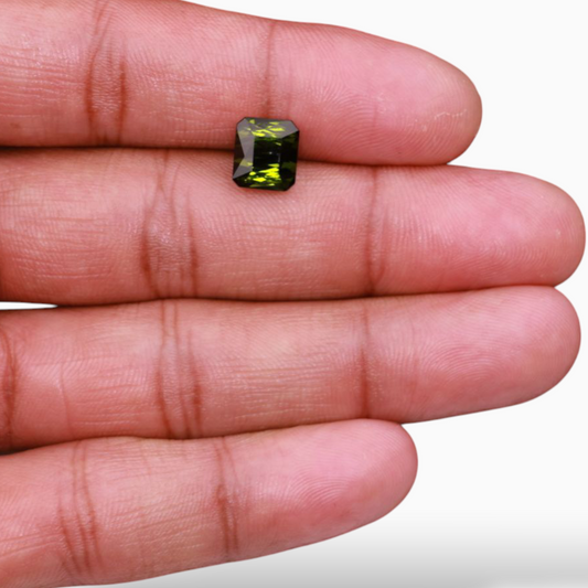 Natural Green Tourmaline Stone 3.70 Carats in Octagon Cut Shape & Size 8.8x7.8mm