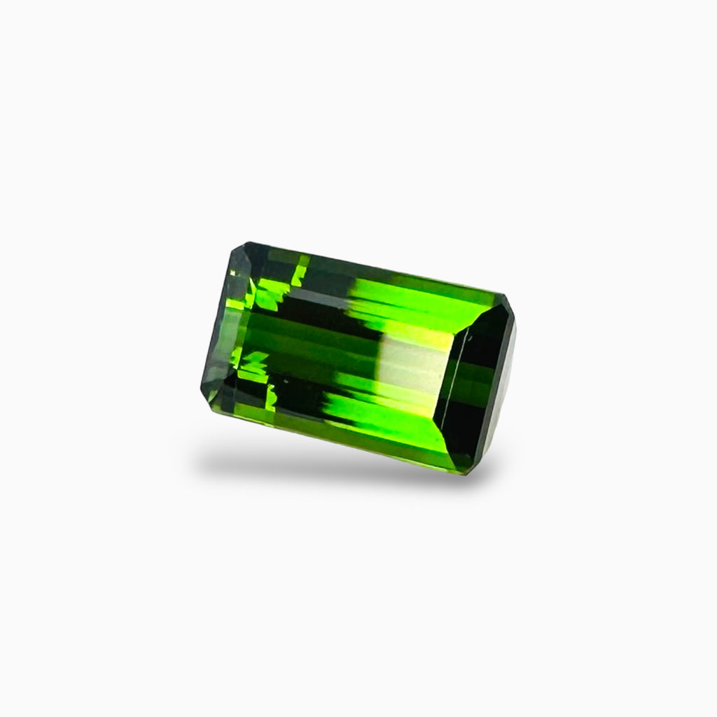 Natural Green Tourmaline Stone 7.36 Carats Emerald Cut (14.3x8.7 mm)