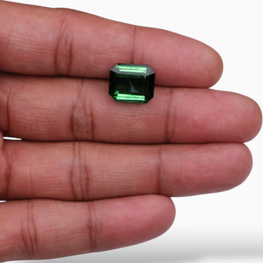 Natural Green Tourmaline Stone 8.69 Carats in Octagon Shape & Size 13.1x11.1mm