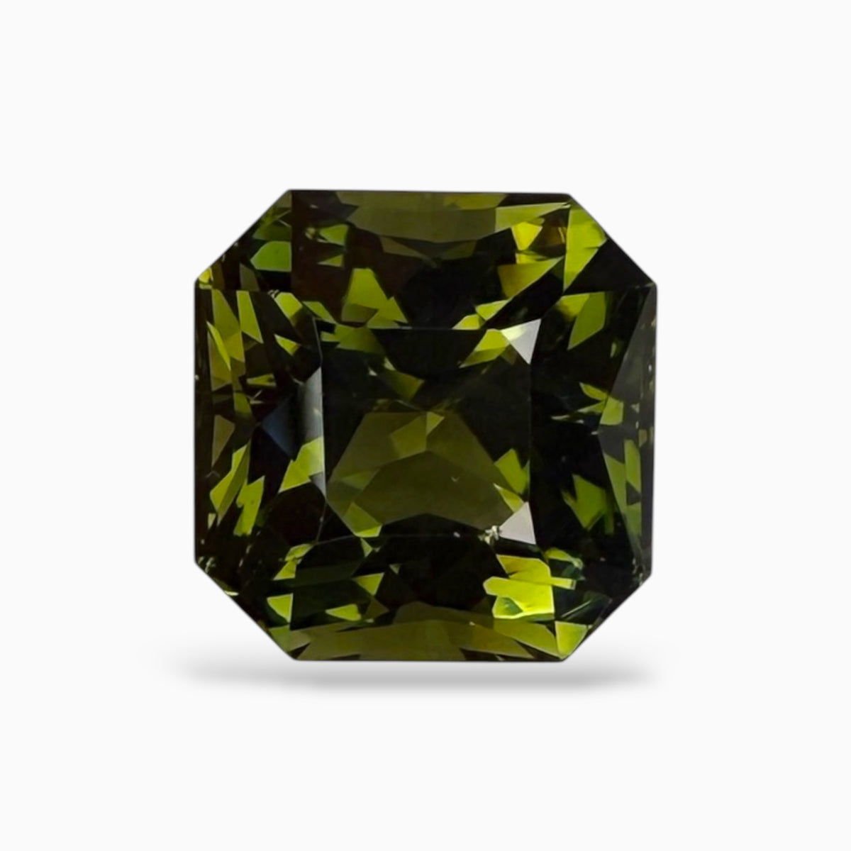 Natural Green Tourmaline Stone Asscher Cut 5.75 Carats 10.5x10 mm