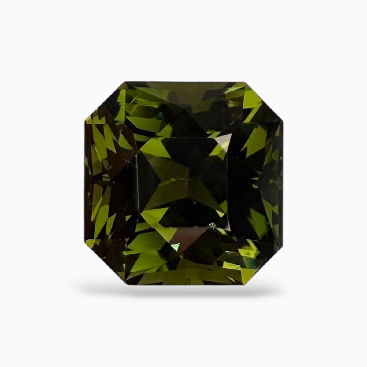 Natural Green Tourmaline Stone Asscher Cut 5.75 Carats 10.5x10 mm