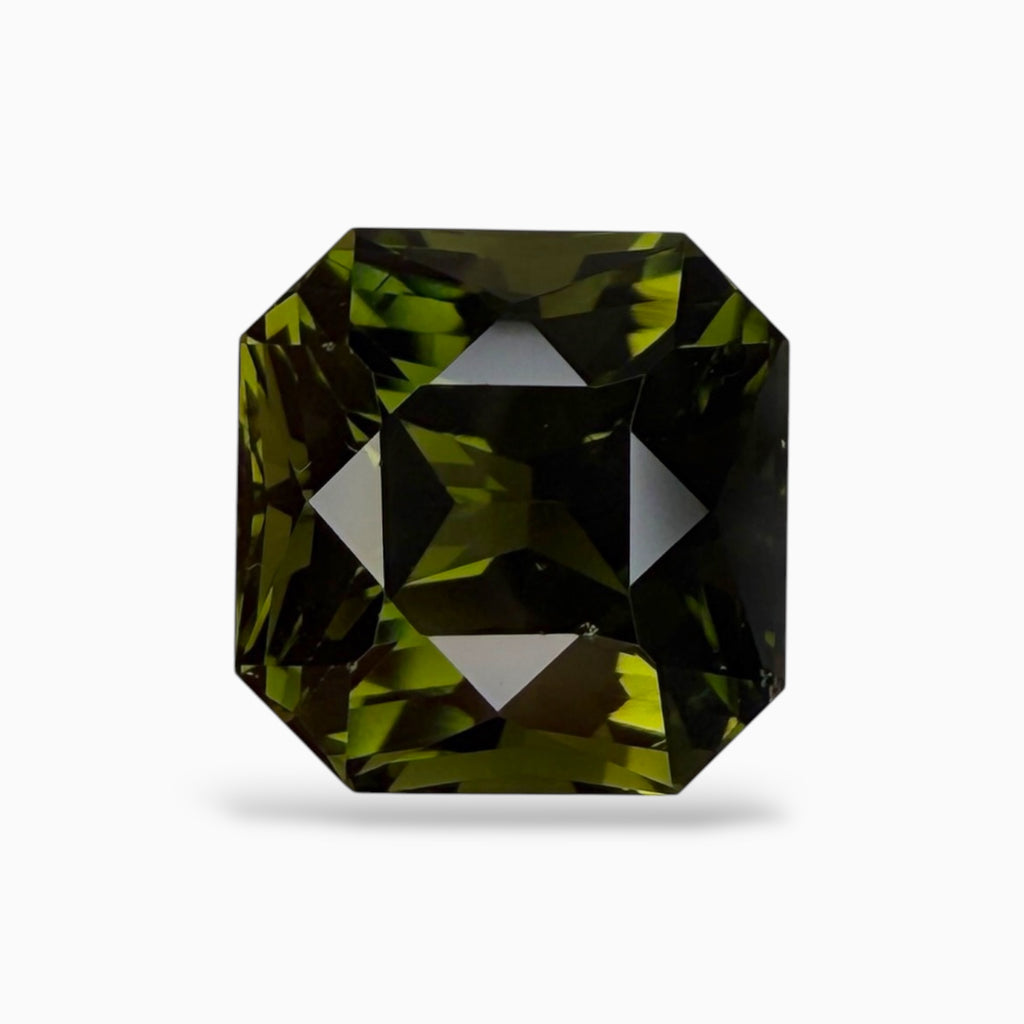 Natural Green Tourmaline Stone Asscher Cut 5.75 Carats 10.5x10 mm