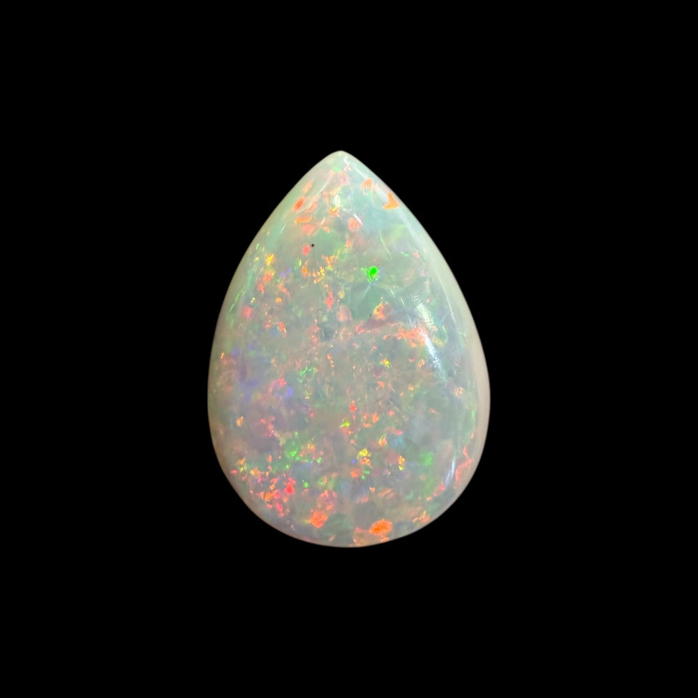 Natural Grey Ethiopian Opal Stone 10.22 Carats Pear Cabochon Shape 23.1 x 16.7 x 5.4 mm