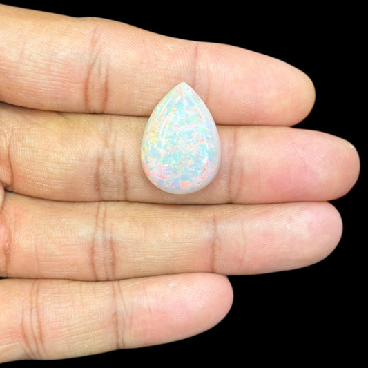 Natural Grey Ethiopian Opal Stone 10.22 Carats Pear Cabochon Shape 23.1 x 16.7 x 5.4 mm