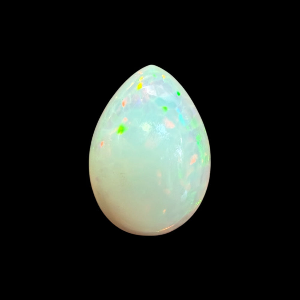 Natural Grey Ethiopian Opal Stone 10.48 Carats Pear Cabochon Shape 18.4 x 13.1 x 8.5 mm