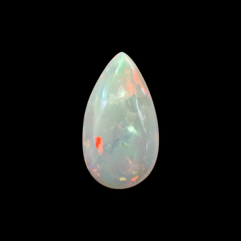 Natural Grey Ethiopian Opal Stone 10.71 Carats Pear Cabochon Shape 24.7 x 14 x 6.2 mm