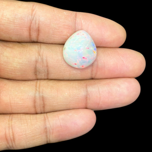 Natural Grey Ethiopian Opal Stone 11.65 Carats Pear Cabochon Shape 18.6 x 16.4 x 7.9 mm