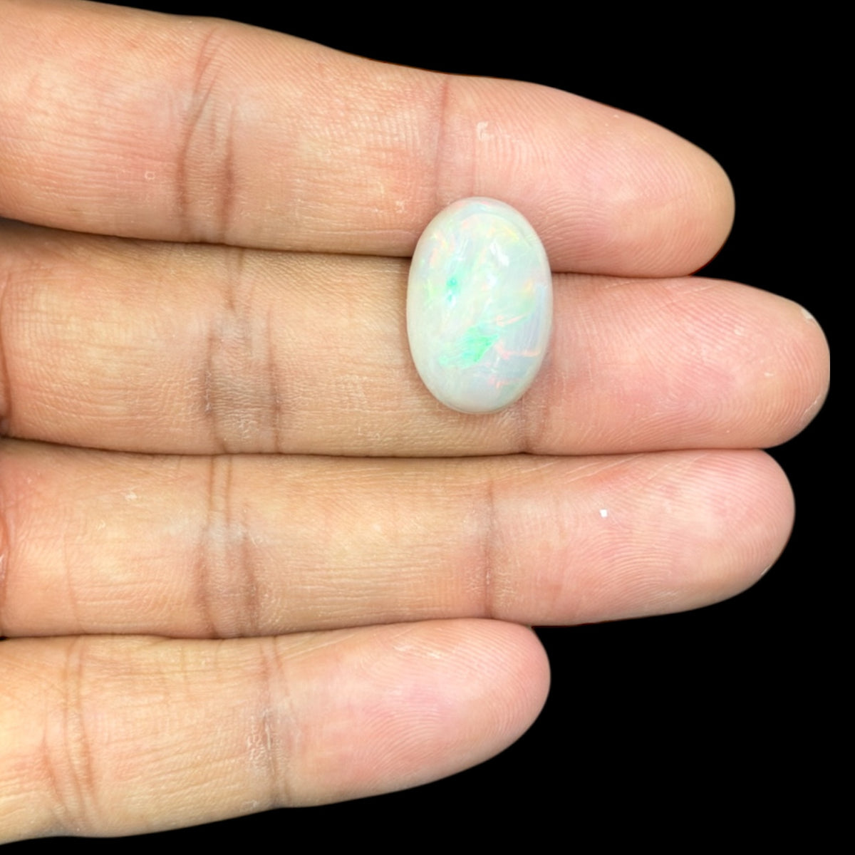 Natural Grey Ethiopian Opal Stone 11.71 Carats Oval Cabochon Shape 19 x 12.8 x 8.8 mm