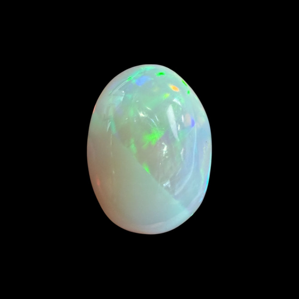 Natural Grey Ethiopian Opal Stone 12.25 Carats Oval Cabochon Shape 20 x 14.3 x 8.5 mm
