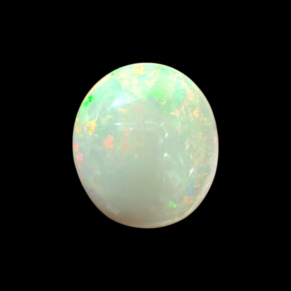 Natural Grey Ethiopian Opal Stone 12.28 Carats Oval Cabochon Shape 19.4 x 17.1 x 7.4 mm