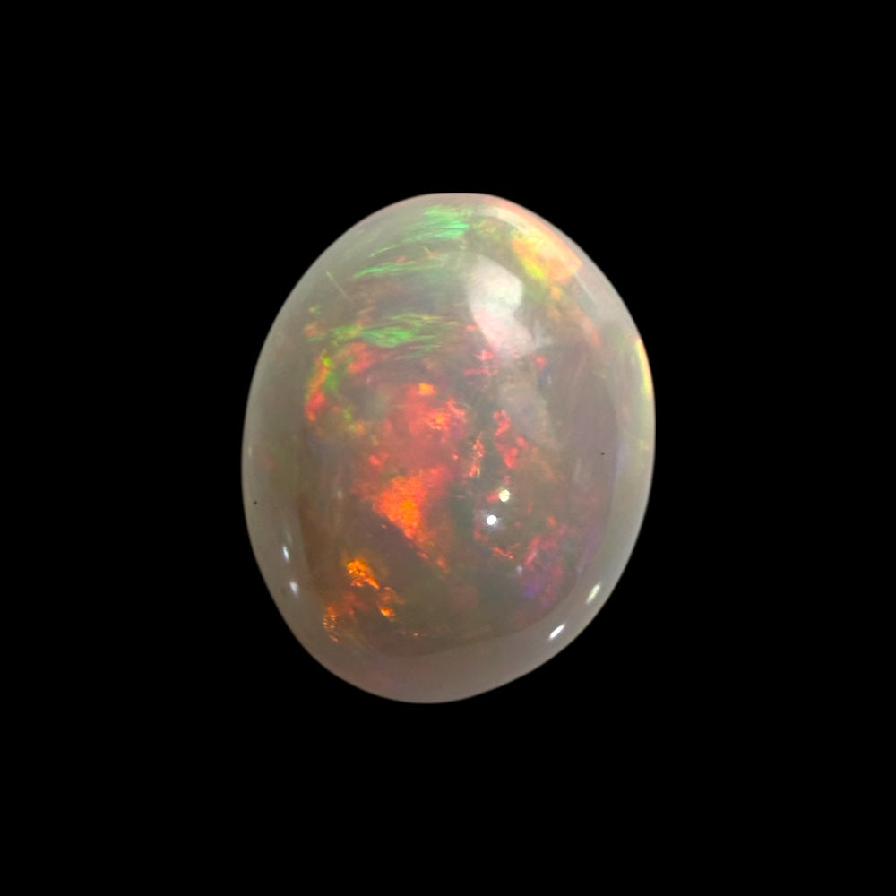 Natural Grey Ethiopian Opal Stone 12.51 Carats Oval Cabochon Shape 18 x 14.5 x 10.7 mm