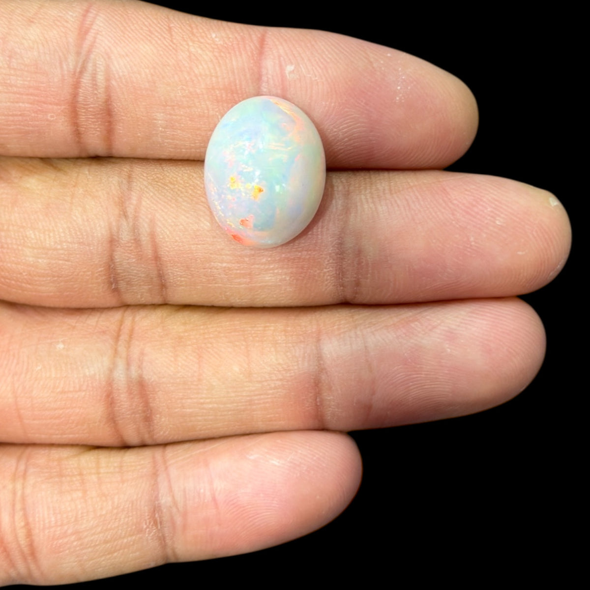 Natural Grey Ethiopian Opal Stone 12.51 Carats Oval Cabochon Shape 18 x 14.5 x 10.7 mm