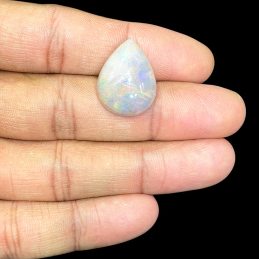 Natural Grey Ethiopian Opal Stone 14.02 Carats Pear Cabochon Shape 21.9 x 16.8 x 8 mm