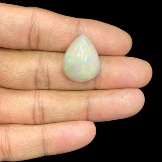 Natural Grey Ethiopian Opal Stone 16.40 Carats Pear Cabochon Shape 22 x 17.5 x 9.4 mm