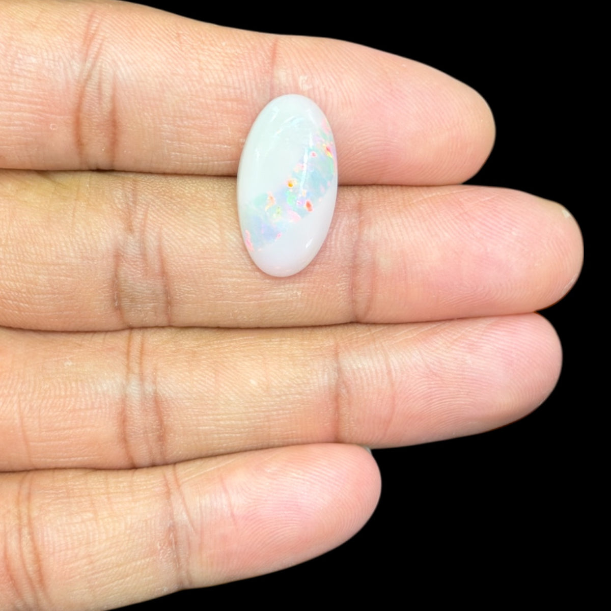 Natural Grey Ethiopian Opal Stone 4.85 Carats Oval Cabochon Shape 21.3 x 11.6 x 3.8 mm