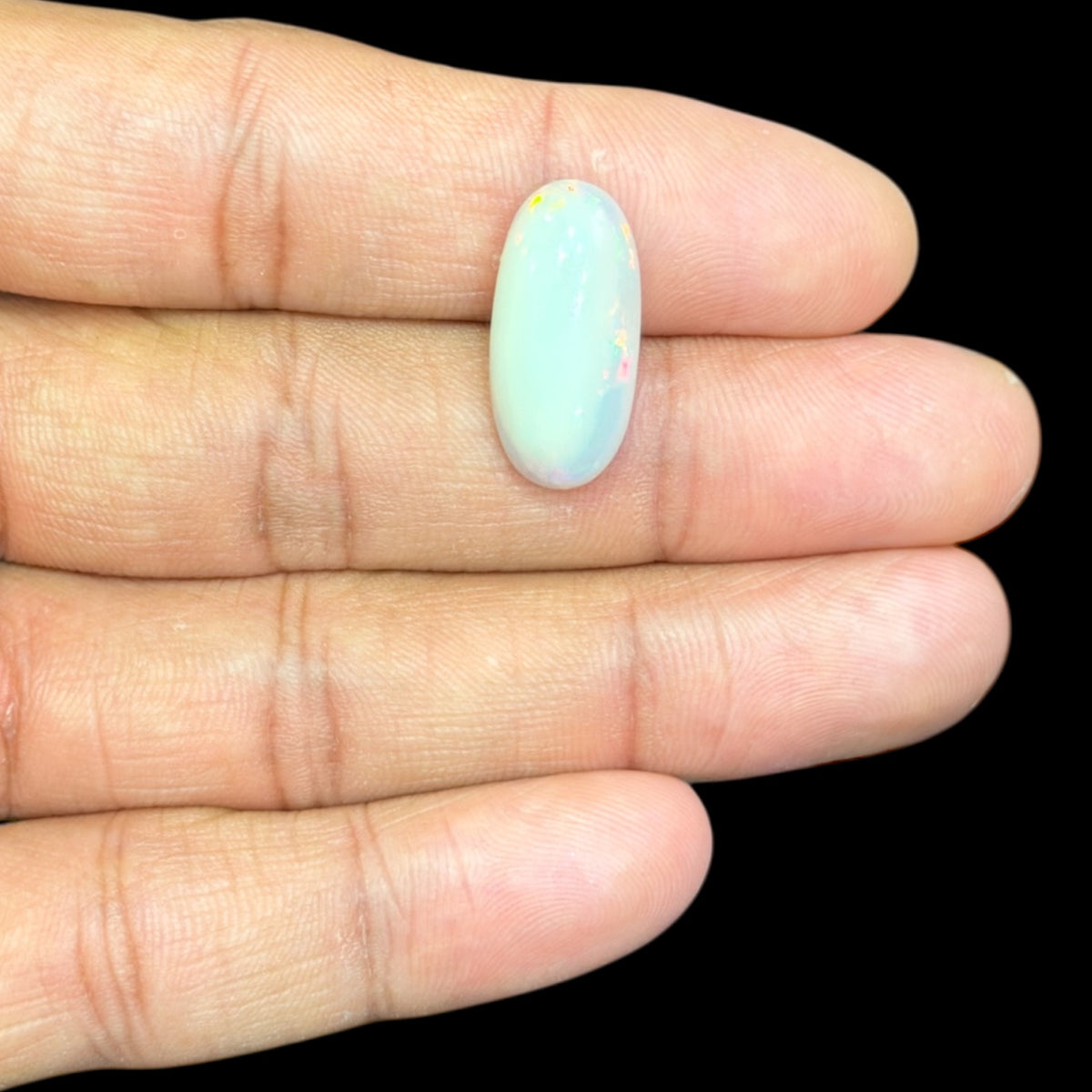 Natural Grey Ethiopian Opal Stone 7.74 Carats Oval Cabochon Shape 21.5 x 10.2 x 6.2 mm