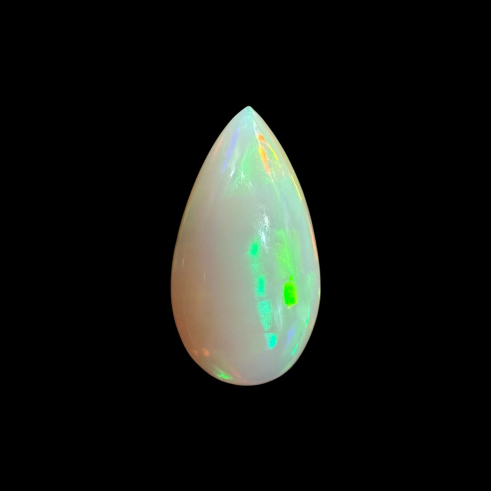 Natural Grey Ethiopian Opal Stone 8.17 Carats Pear Cabochon Shape 20.7 x 11.4 x 6.9 mm