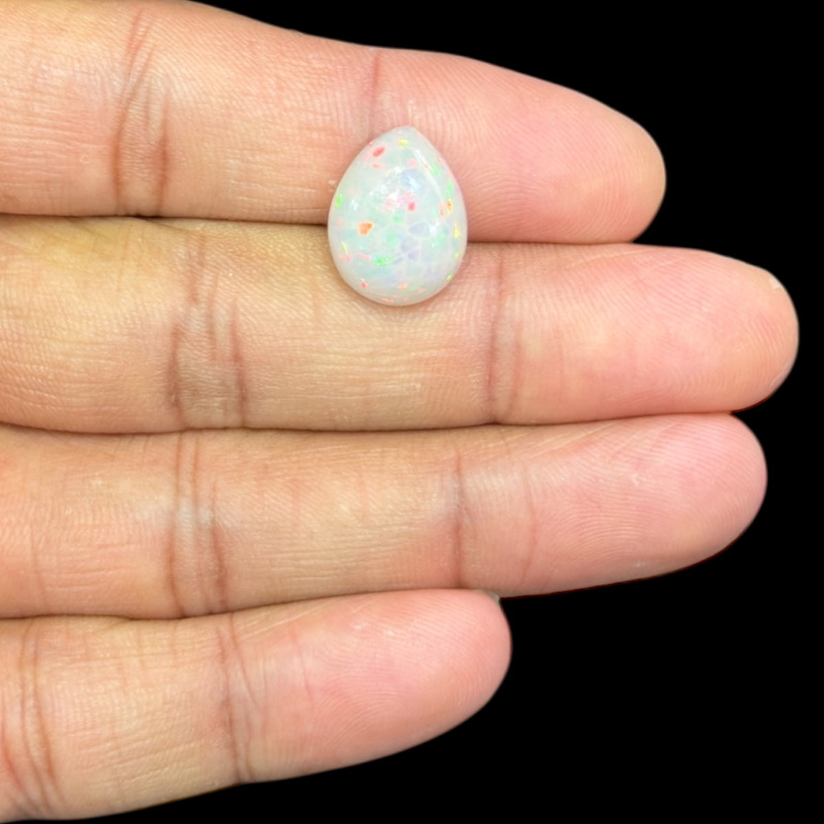 Natural Grey Ethiopian Opal Stone 5.33 Carats Pear Cabochon Shape 15.7 x 12.3 x 5.5 mm