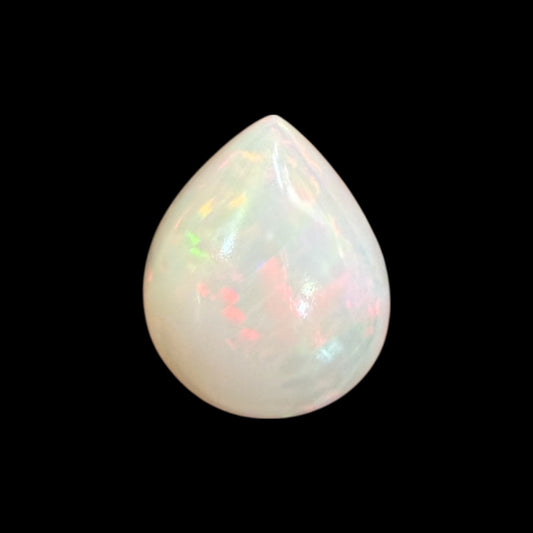 Natural Grey Ethiopian Opal Stone 8.33 Carats Pear Cabochon Shape 15.5 x 13.3 x 8.6 mm