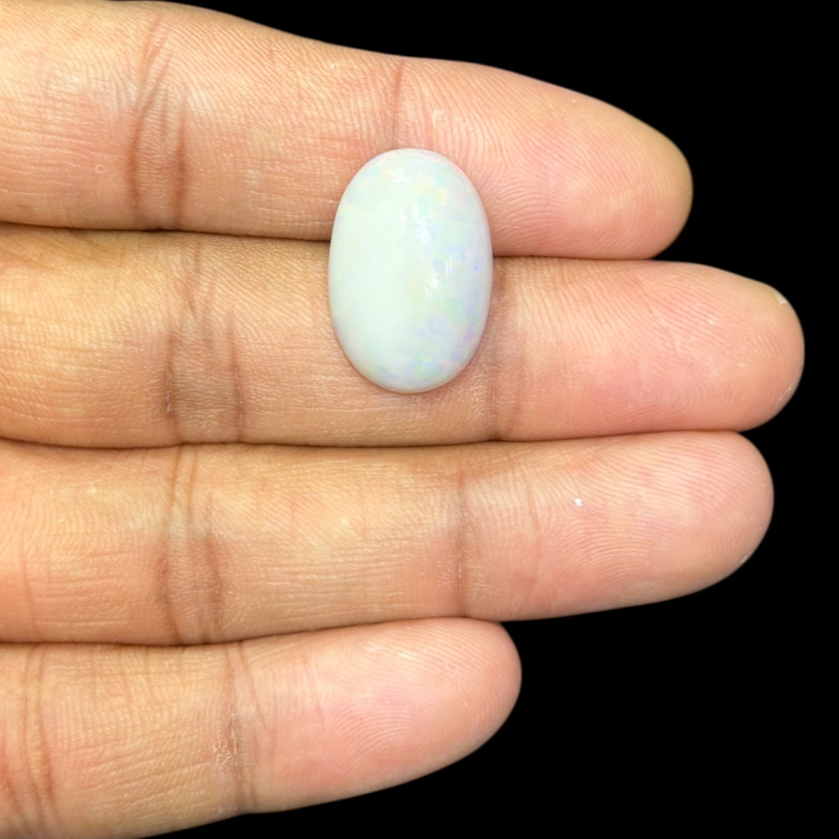 Natural Grey Ethiopian Opal Stone 9.11 Carats Oval Cabochon Shape 20.9 x 14 x 6.1 mm