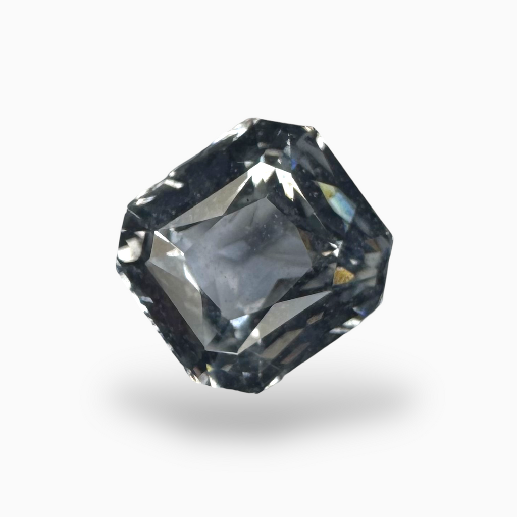 Natural Grey Spinel Stone Sri Lanka 5.08 Carats Asscher Cut (9.5 mm)