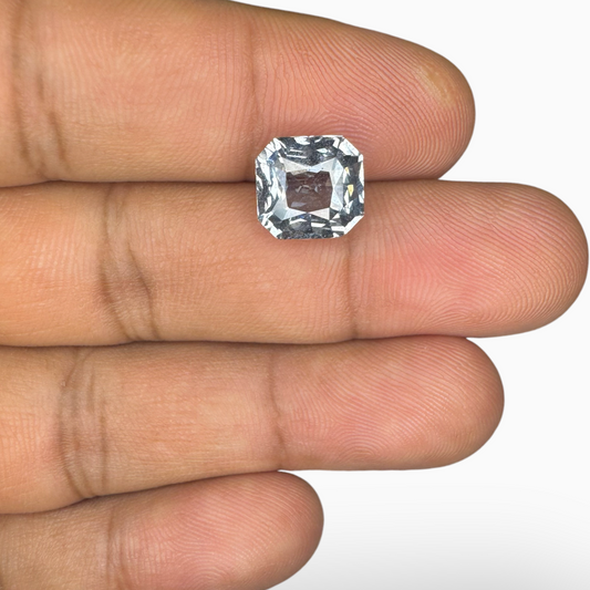 Natural Grey Spinel Stone Sri Lanka 5.08 Carats Asscher Cut (9.5 mm)