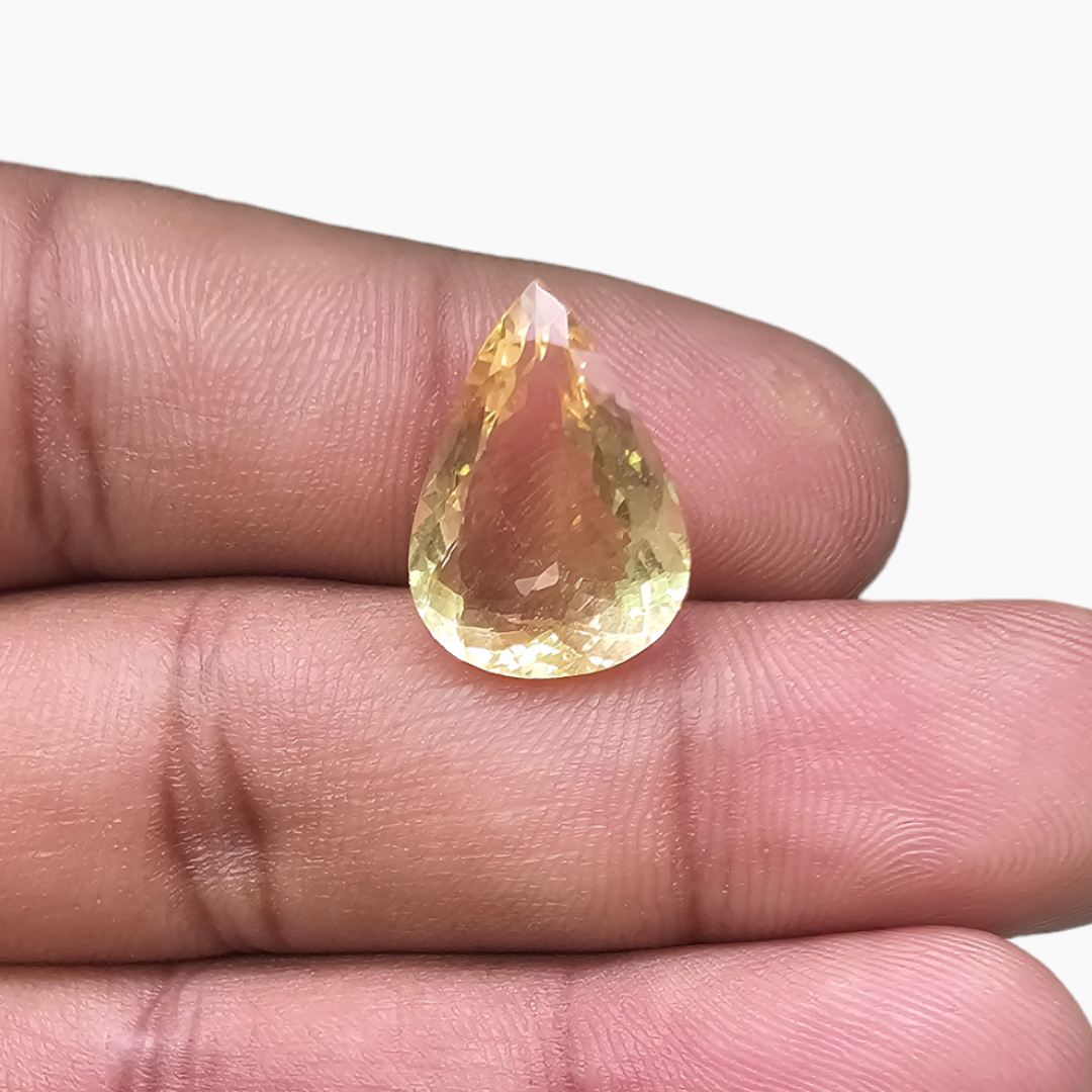Natural Heliodor Stone 6.9 Carats Pear Shape ( 16x12 mm )