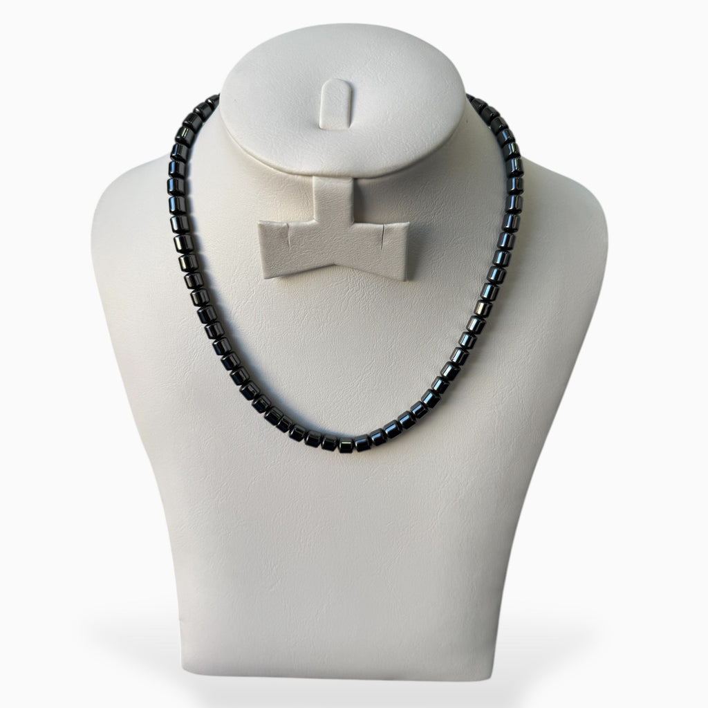 Natural Hematite Stone cylinder Beads 8x7 mm 66 beads