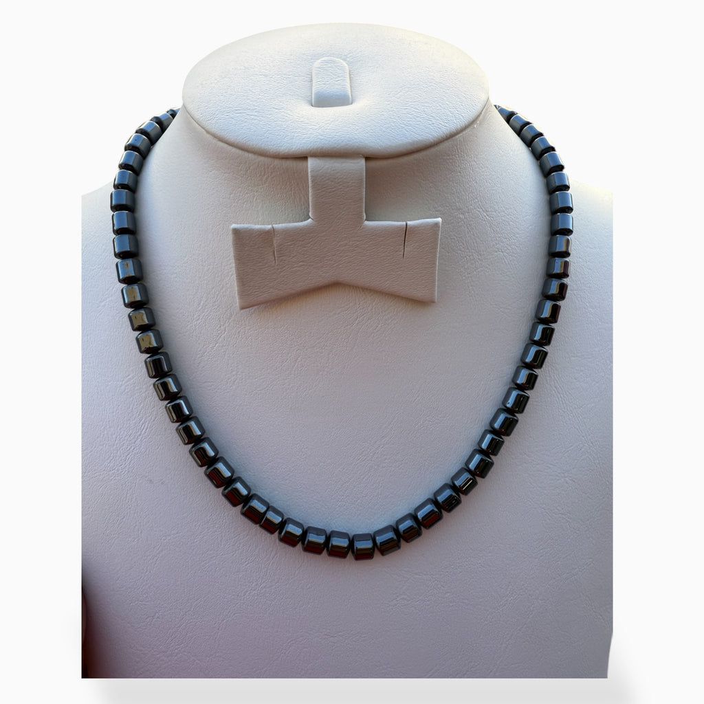 Natural Hematite Stone cylinder Beads 8x7 mm 66 beads