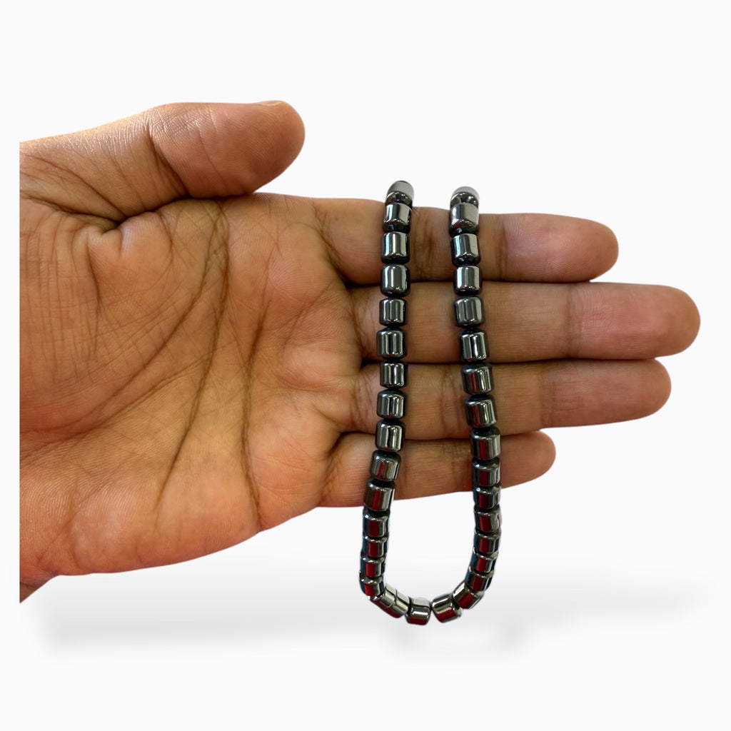 Natural Hematite Stone cylinder Beads 8x7 mm 66 beads