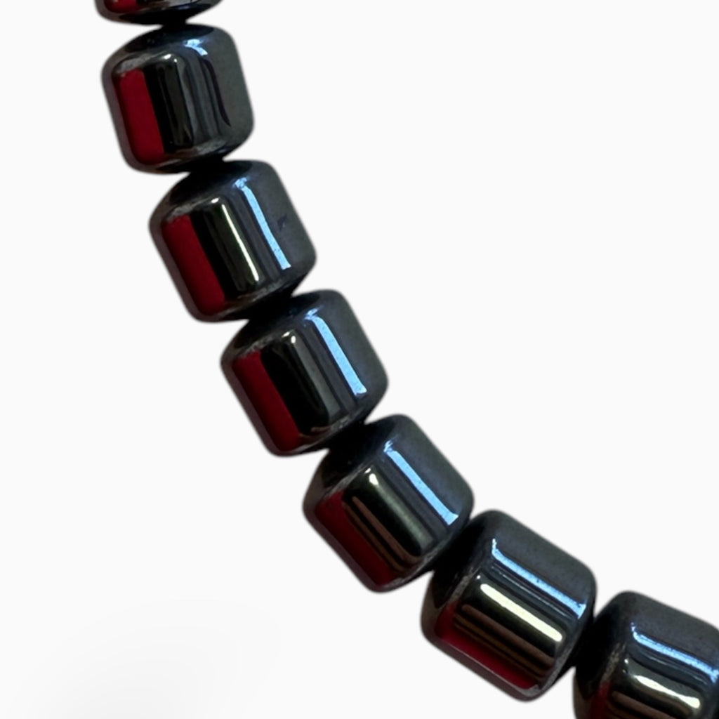 Natural Hematite Stone cylinder Beads 8x7 mm 66 beads