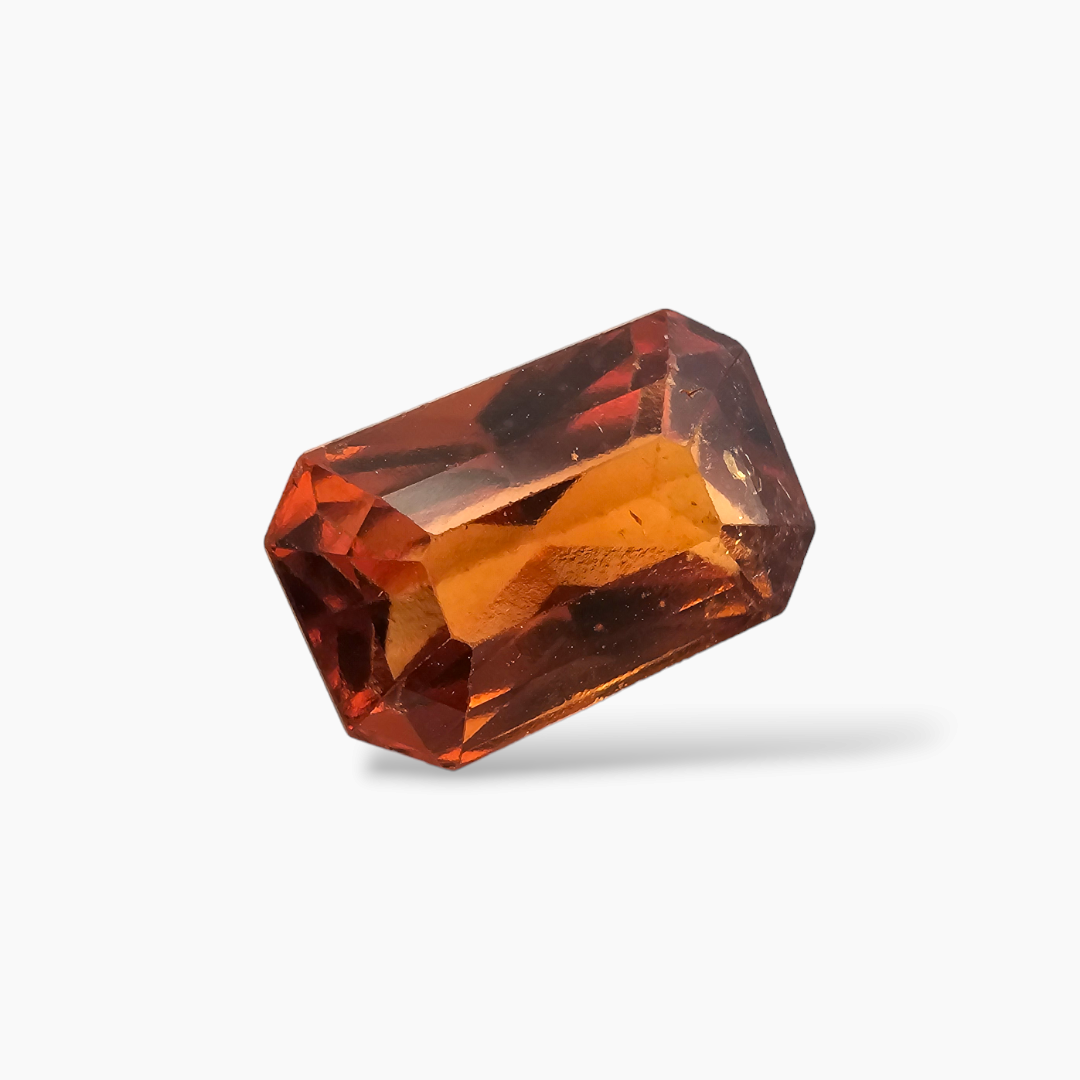 Natural Hessonite Garnet  Stone 2.93 Carats Emeraldcut Shape  ( 10x6.5 mm )