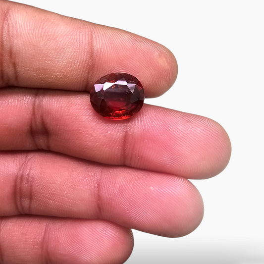 Natural Hessonite Garnet  Stone 6.04 Carats Oval Shape  ( 12.5x11 mm )