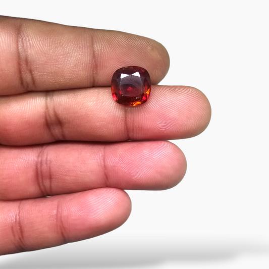 Natural Hessonite Garnet  Stone 6.18 Carats Cushion Shape  ( 10.5 mm )