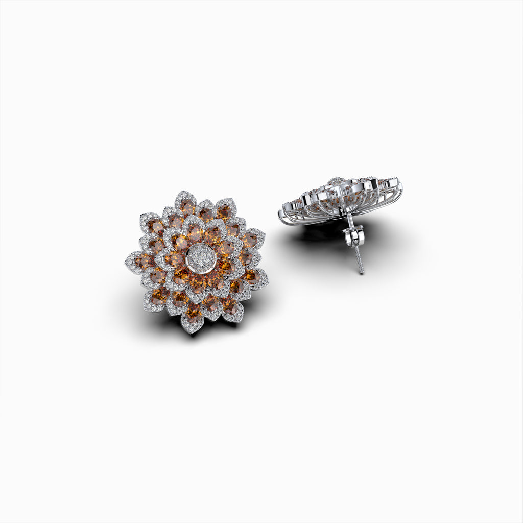 Natural Hessonite Stone Earring
