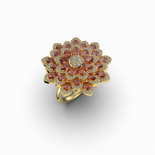 Natural Hessonite Stone Ring