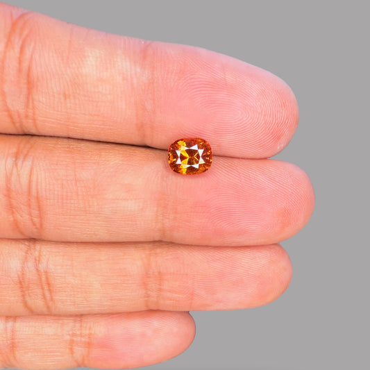 Natural Hessonite (Gomed) Garnet Stone Asscher Cut 1.66 Carats