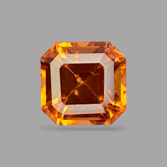 Natural Hessonite (Gomed) Garnet Stone Asscher Cut 2.11 Carats