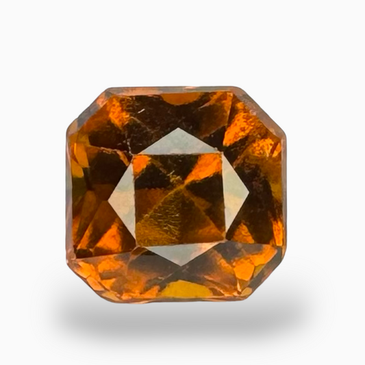 Natural Hessonite (Gomed) Garnet Stone Asscher Cut 2.3 Carats