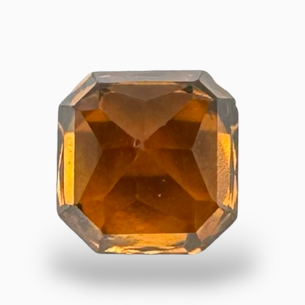 Natural Hessonite (Gomed) Garnet Stone Asscher Cut 2.3 Carats