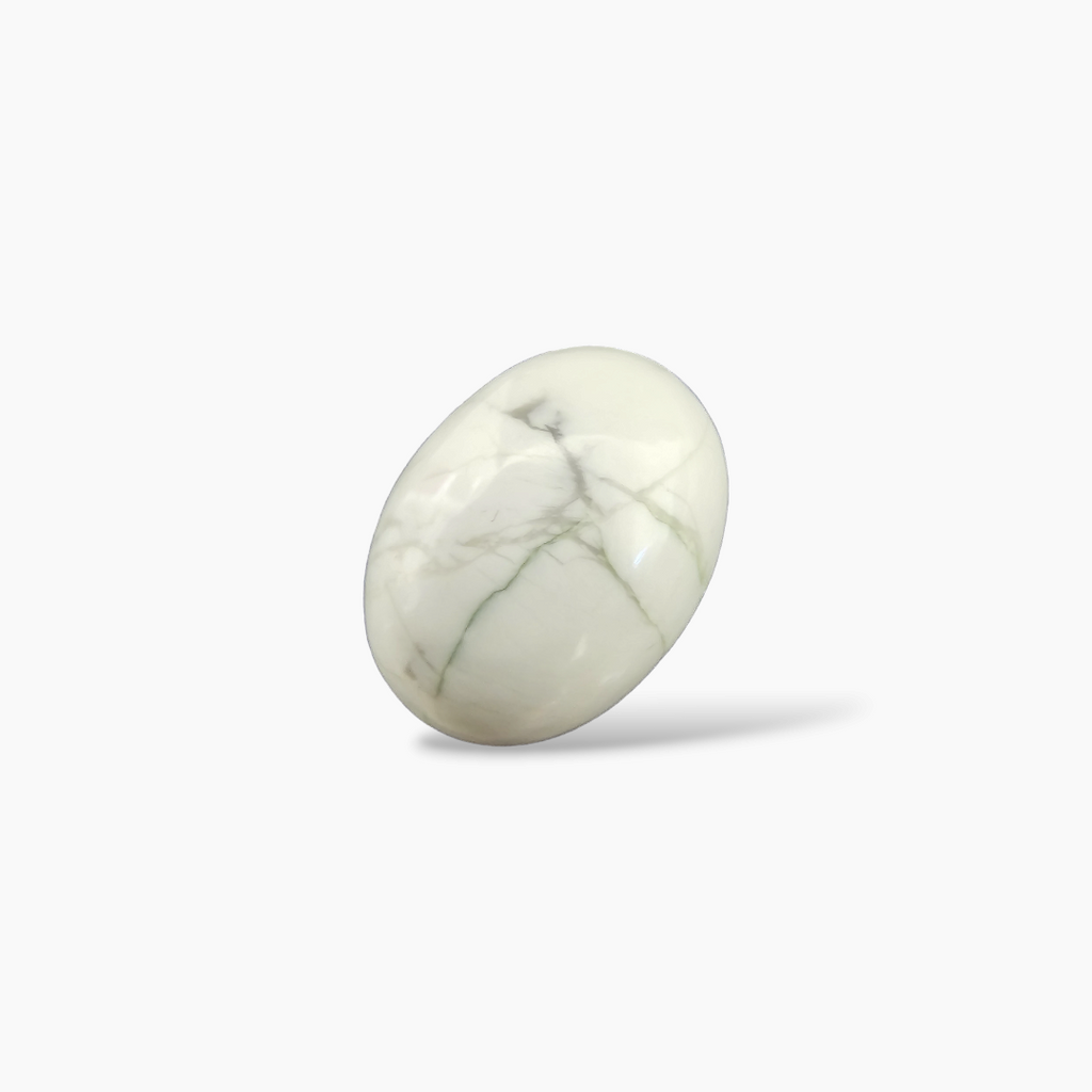 Natural Howlite Stone 25.55 Carats Oval Cabochon Shape  ( 20x15 mm )