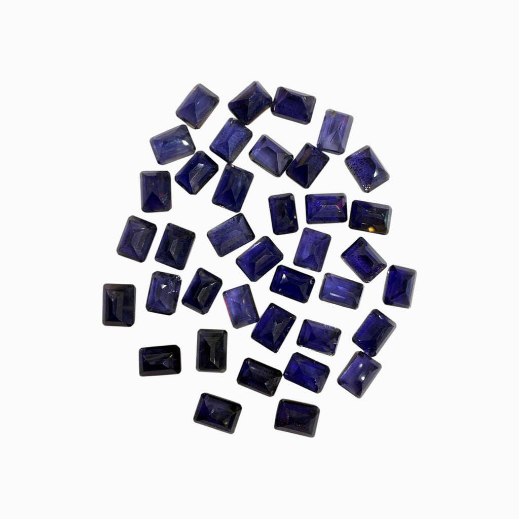 Natural Iolite Stone Emerald Cut 0.80 - 1.10 Carats 5x7 mm Lot
