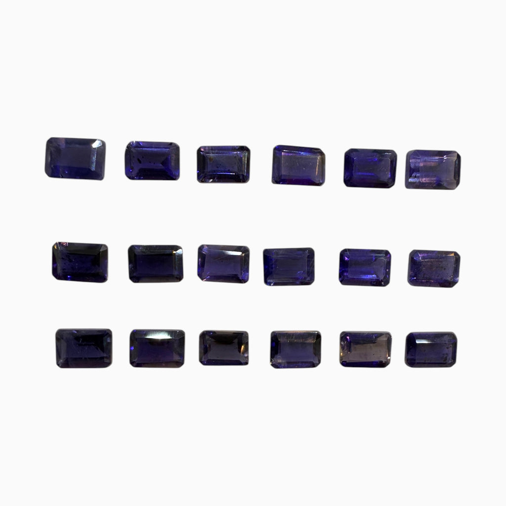 Natural Iolite Stone Emerald Cut 0.80 - 1.10 Carats 5x7 mm Lot