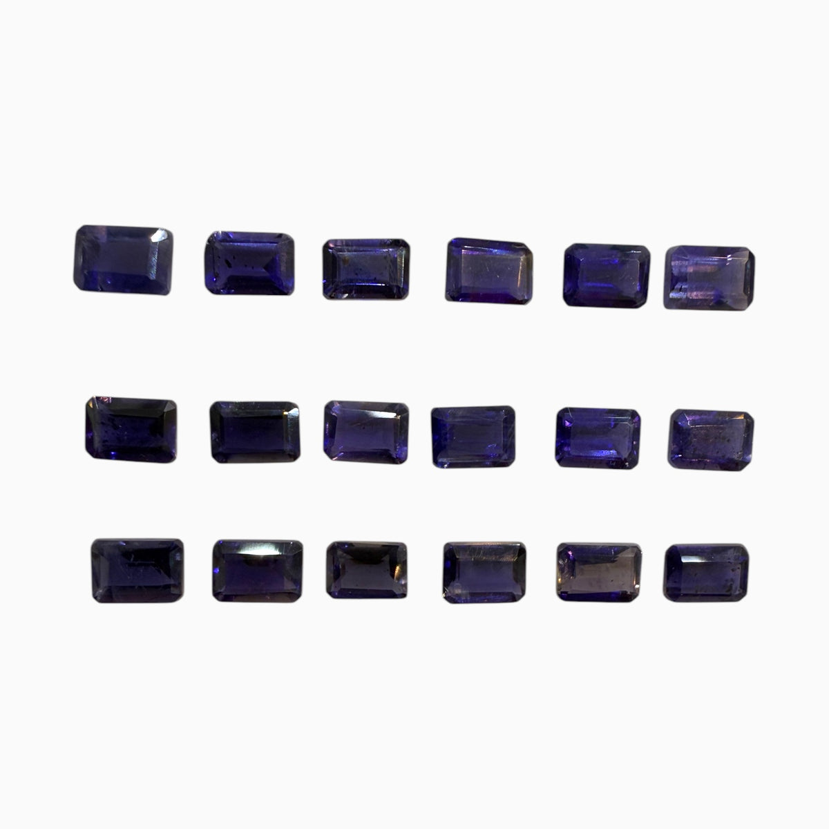 Natural Iolite Stone Emerald Cut 0.80 - 1.10 Carats 5x7 mm Lot