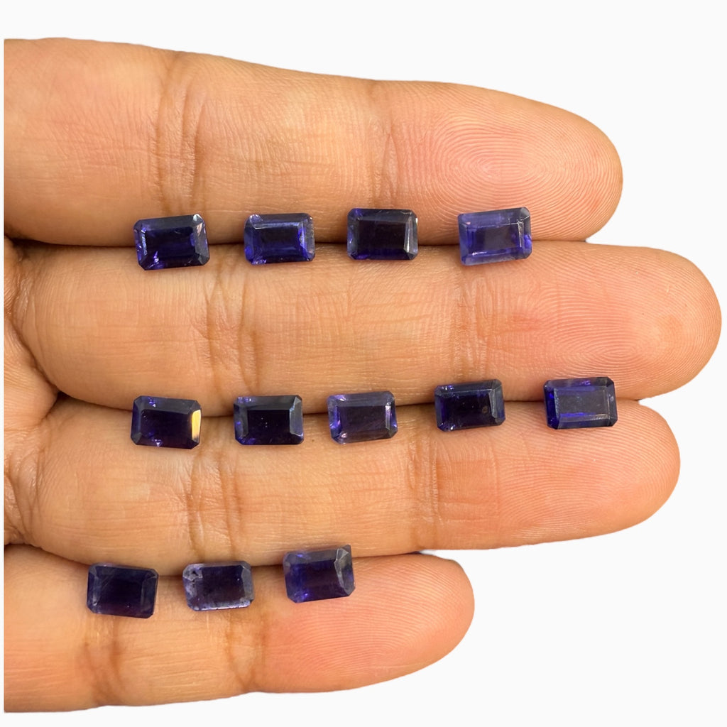 Natural Iolite Stone Emerald Cut 0.80 - 1.10 Carats 5x7 mm Lot