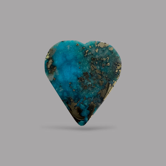 Natural Iran Turquoise 26.28 Carats Heart Cabochon Shape (10.5X13 mm )