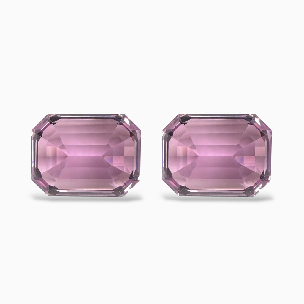 Natural Kunzite Emerald Cut Pair For Earrings 16x12 mm 30.98 Carats 2 Pieces