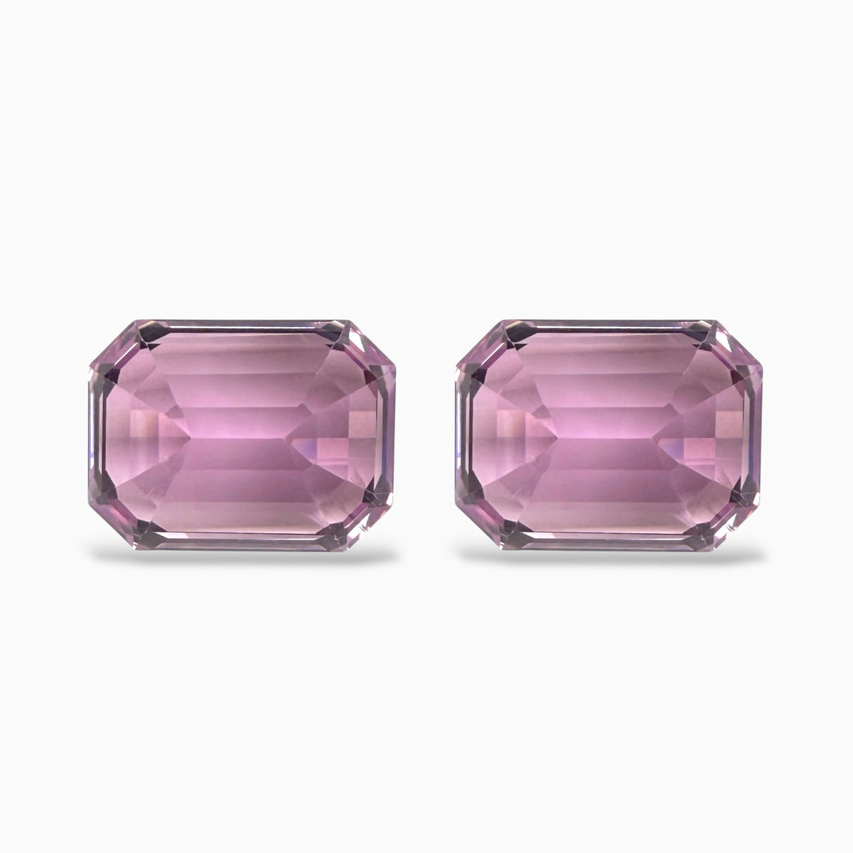 Natural Kunzite Emerald Cut Pair For Earrings 16x12 mm 30.98 Carats 2 Pieces