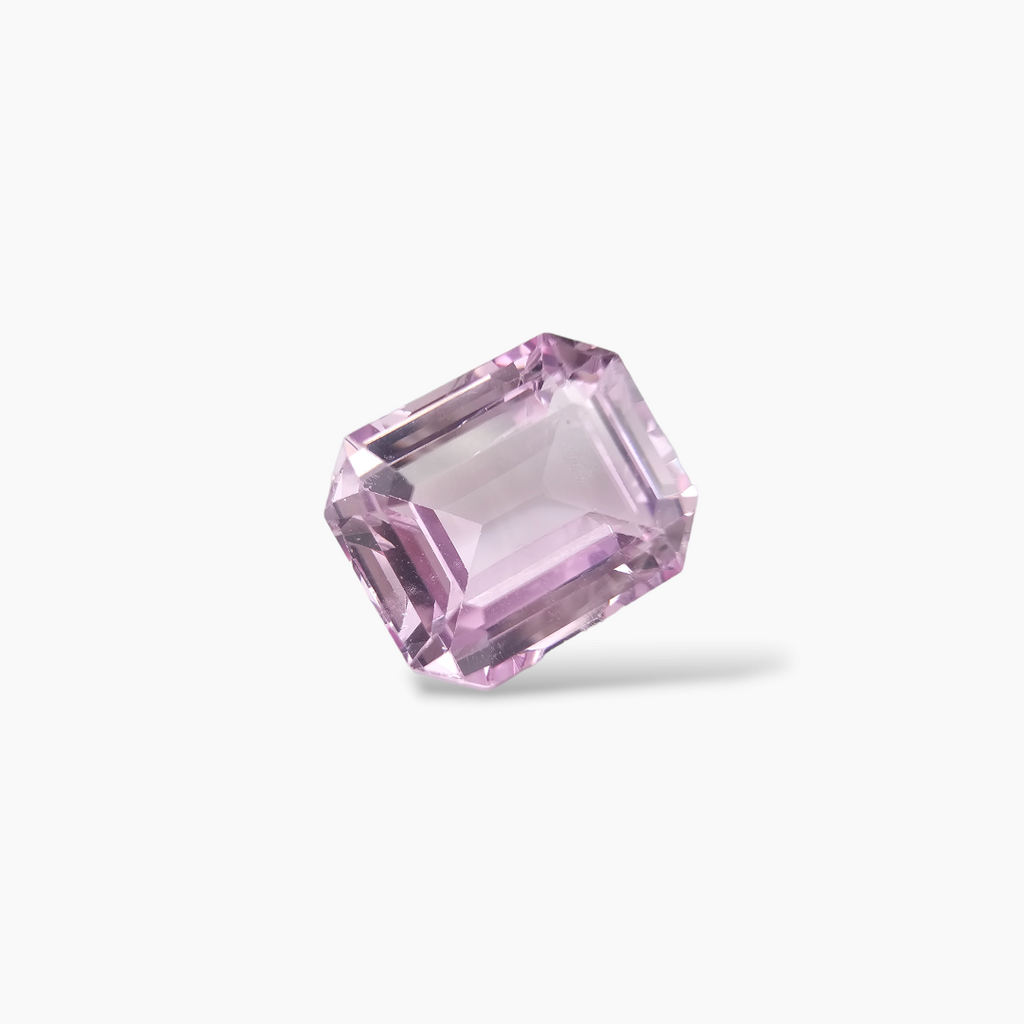 Natural Kunzite Stone 8.43 Carats in Emerald Cut from Africa 12 by 10 MM
